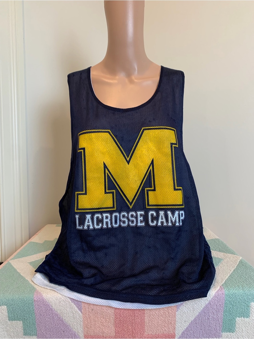 Michigan Lacrosse camp mesh jersey with maize logo